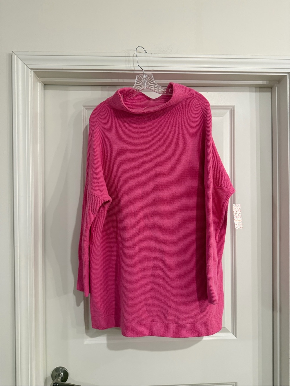 Free People Hot Pink Ribbed Turtleneck Sweater